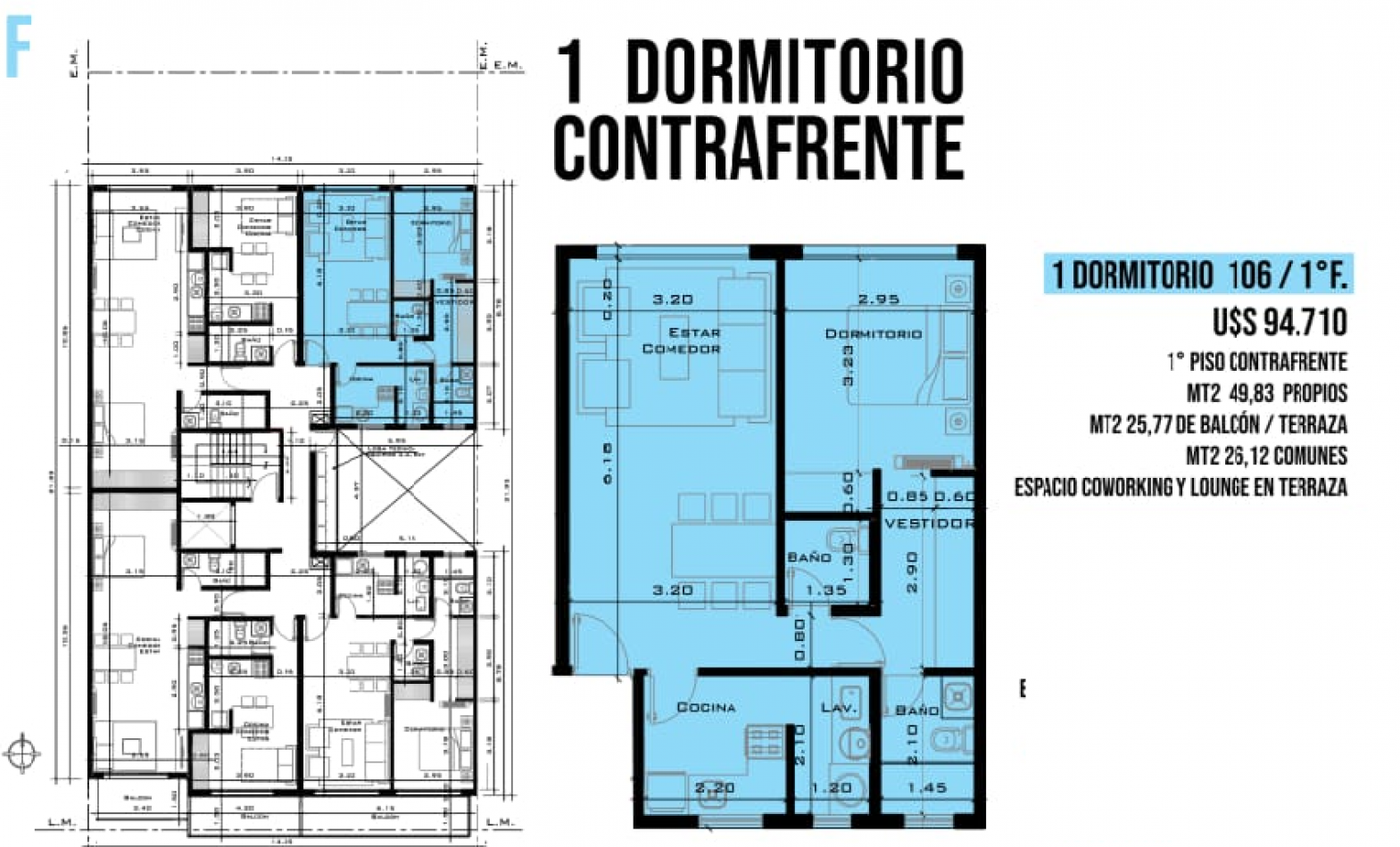 DEPARTAMENTO EN VENTA 1 DORMITORIO/COCHERA