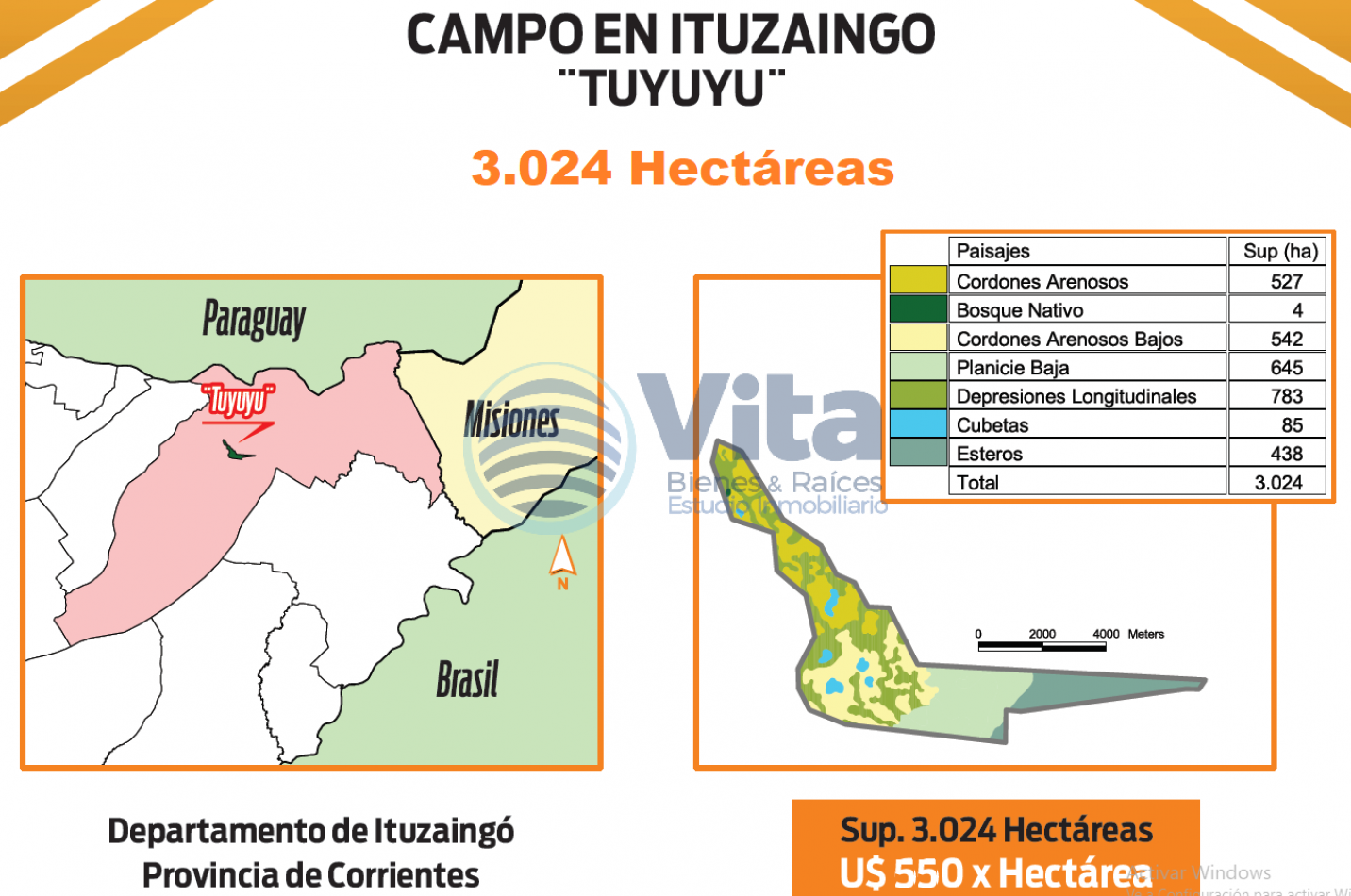 VENTA CAMPO 3.024 HAS --ITUZAINGO CORRIENTES  