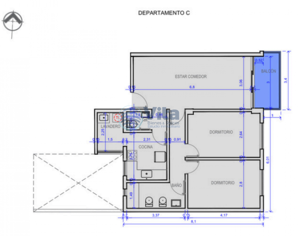 DEPARTAMENTO EN VENTA 2 DORM 3° PISO -EDIFICIO PUERTA DE ALCALA -