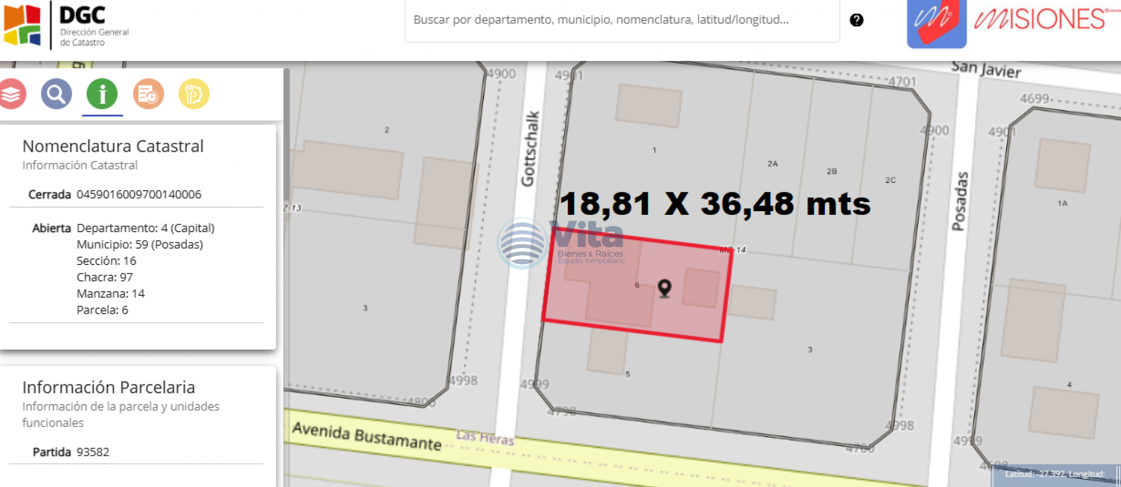 TERRENO EN VENTA -  Z/BUSTAMANTE Y AGUADO -GRAN LOTE  692M2  YVYRA  PYTA
