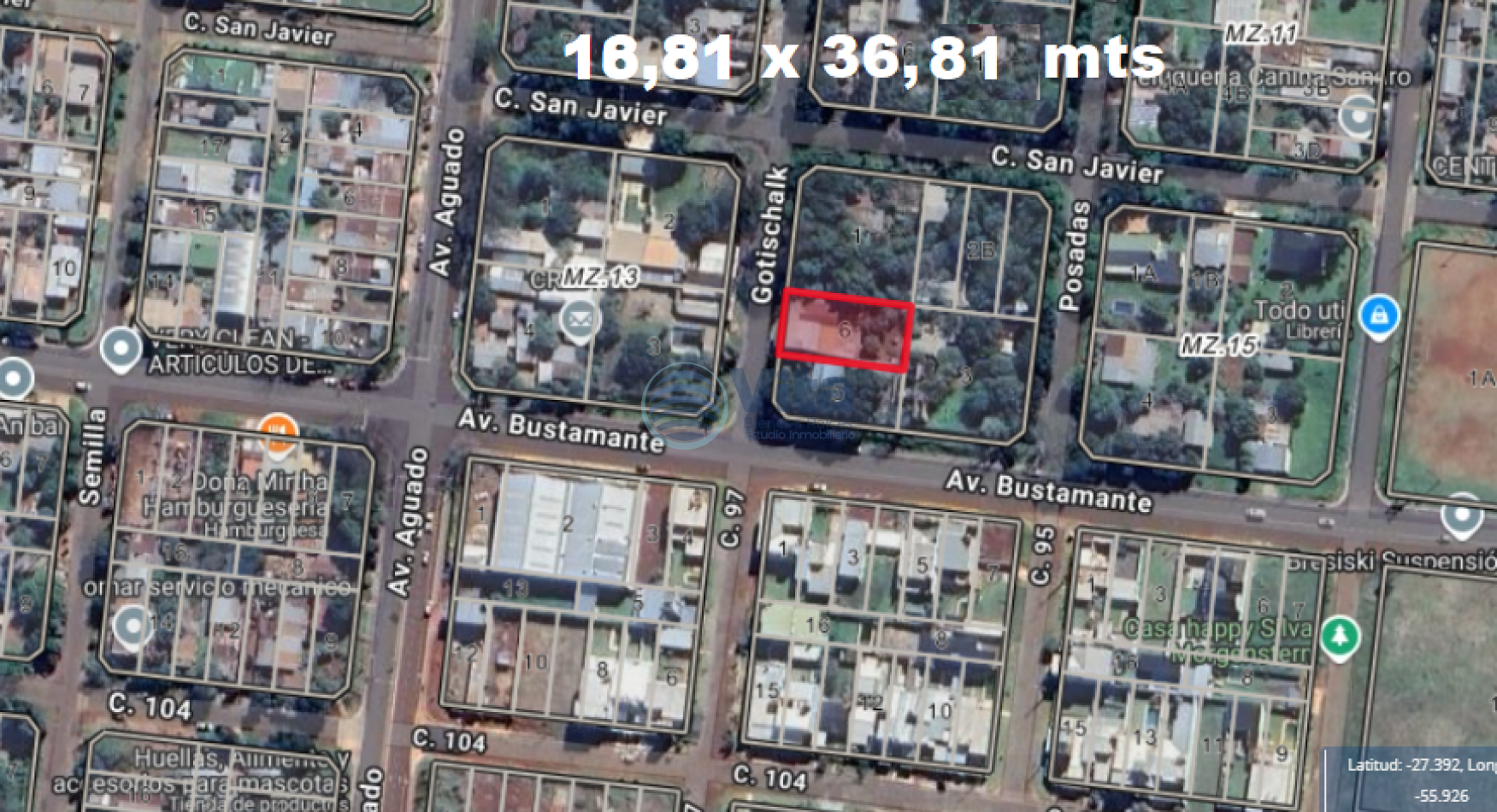 TERRENO EN VENTA -  Z/AV. BUSTAMANTE Y GOTISCHALK -GRAN LOTE  692 M2  YVYRA  PYTA