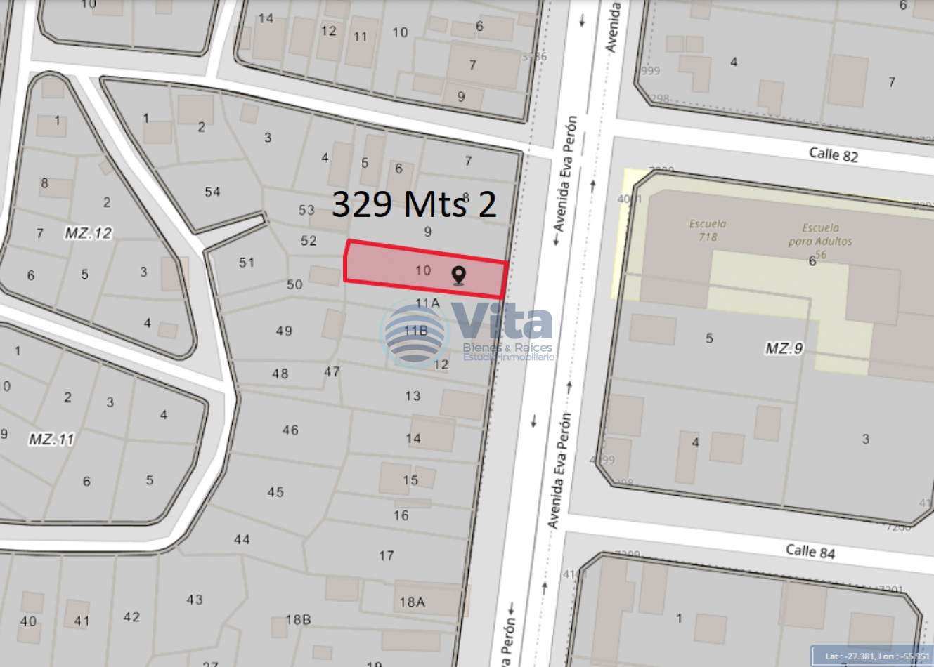 TERRENO EN VENTA SOBRE  AV. EVA PERON CASI CHACABUCO