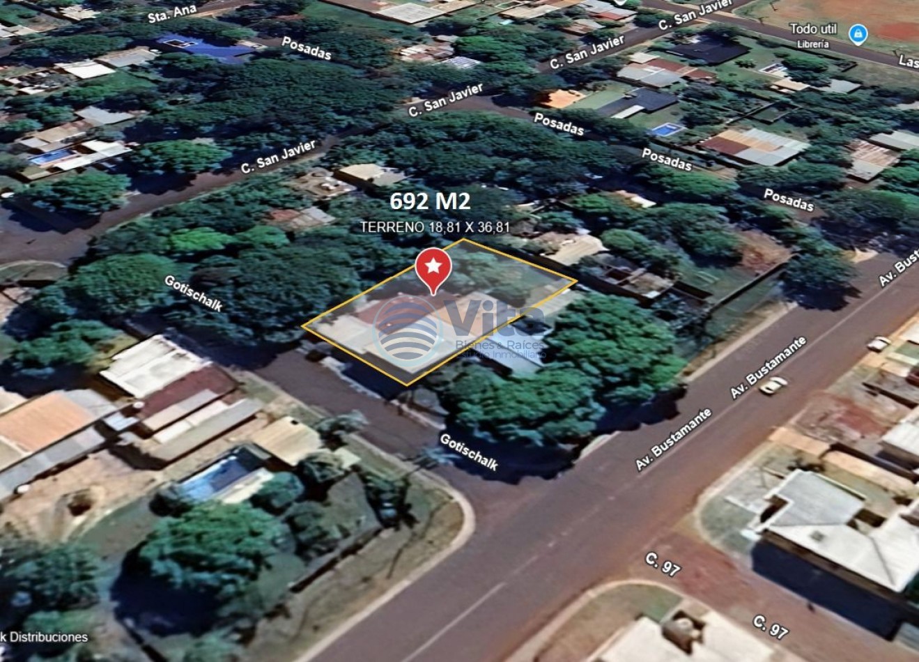 TERRENO EN VENTA -  Z/AV. BUSTAMANTE Y GOTISCHALK -GRAN LOTE  692 M2  YVYRA  PYTA